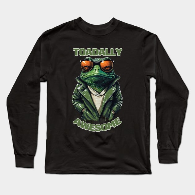 Toadally Awesome - Totally Awesome Cool Toad Long Sleeve T-Shirt by RailoImage